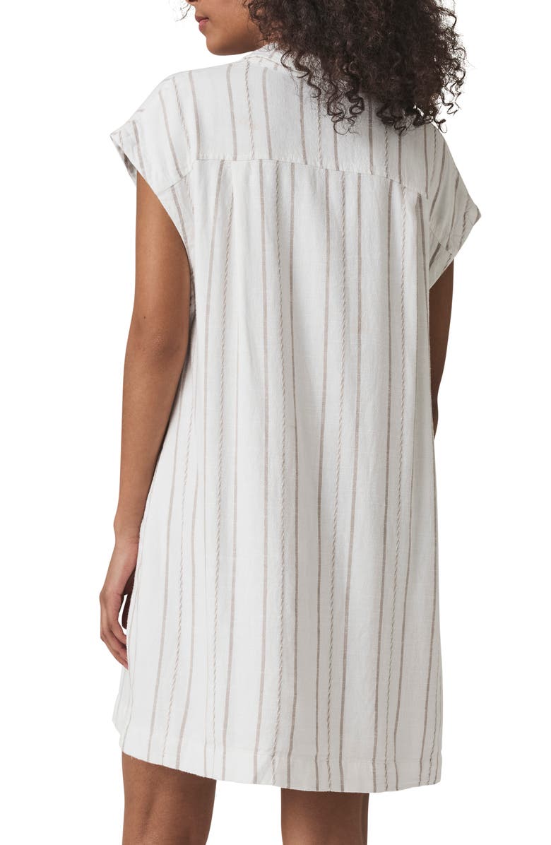 Splendid Gabrielle Stripe Mini Shirtdress, Alternate, color, White/ Fawn