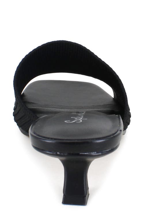 Splendid Hadley Kitten Heel Slide Sandal In Black Knit