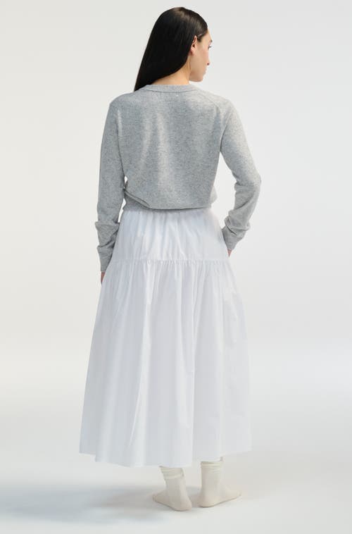 Almina Concept Cotton Midi Length Skirt In White