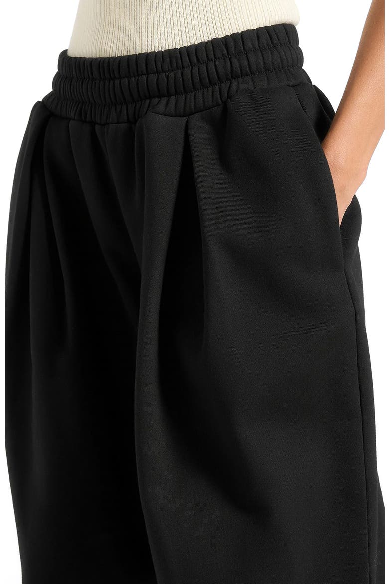 Fanny Straight Leg Box Pleat Joggers, Alternate, color, Black