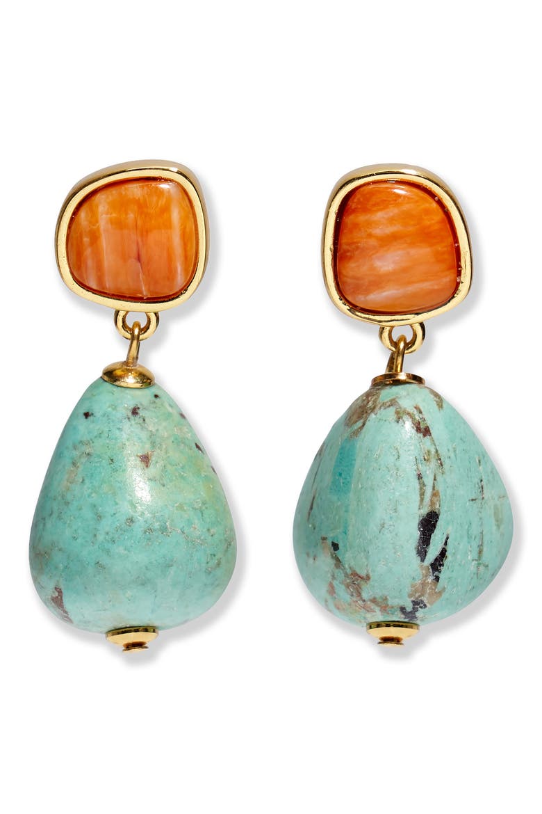 Citrus Splash Drop Earrings, Main, color, TURQUOISE MULTI