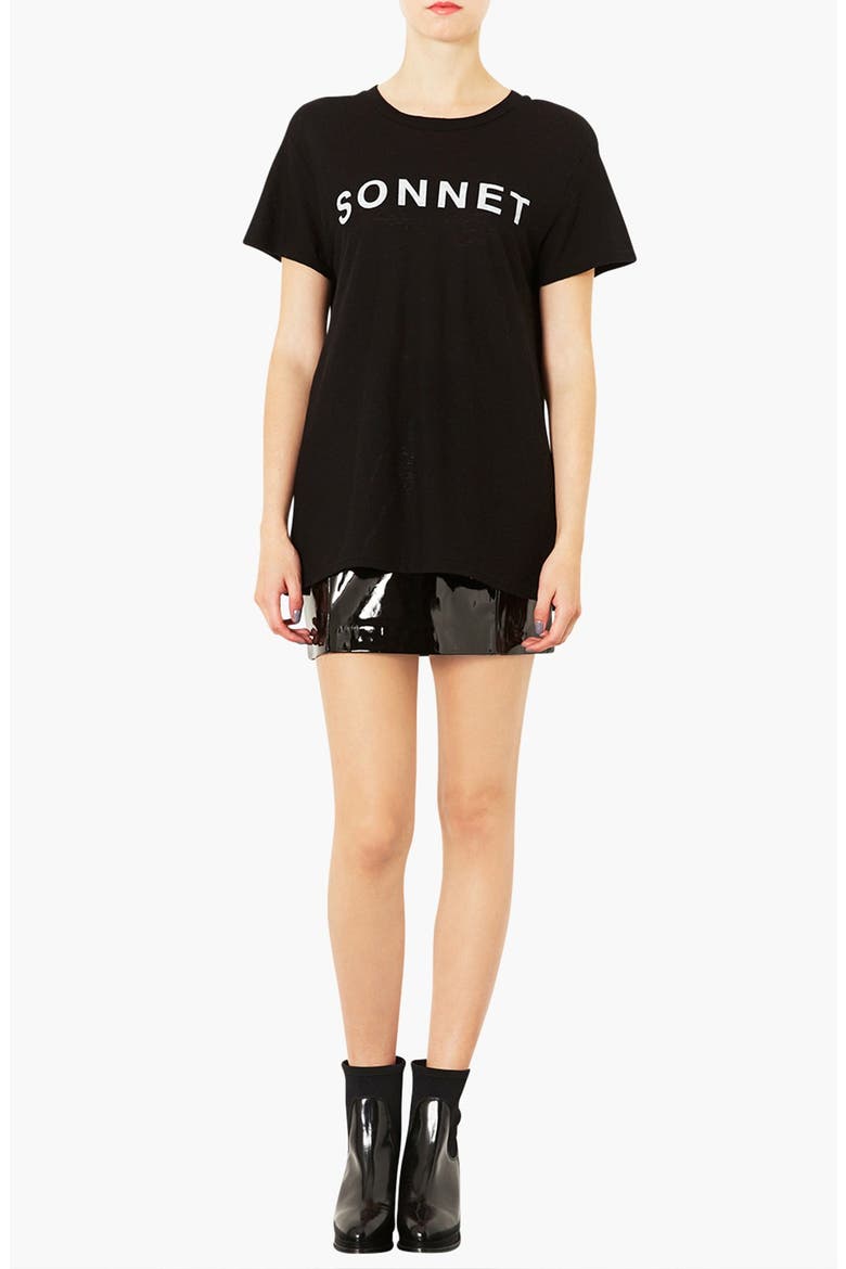 Vinyl Miniskirt, Alternate, color, BLACK