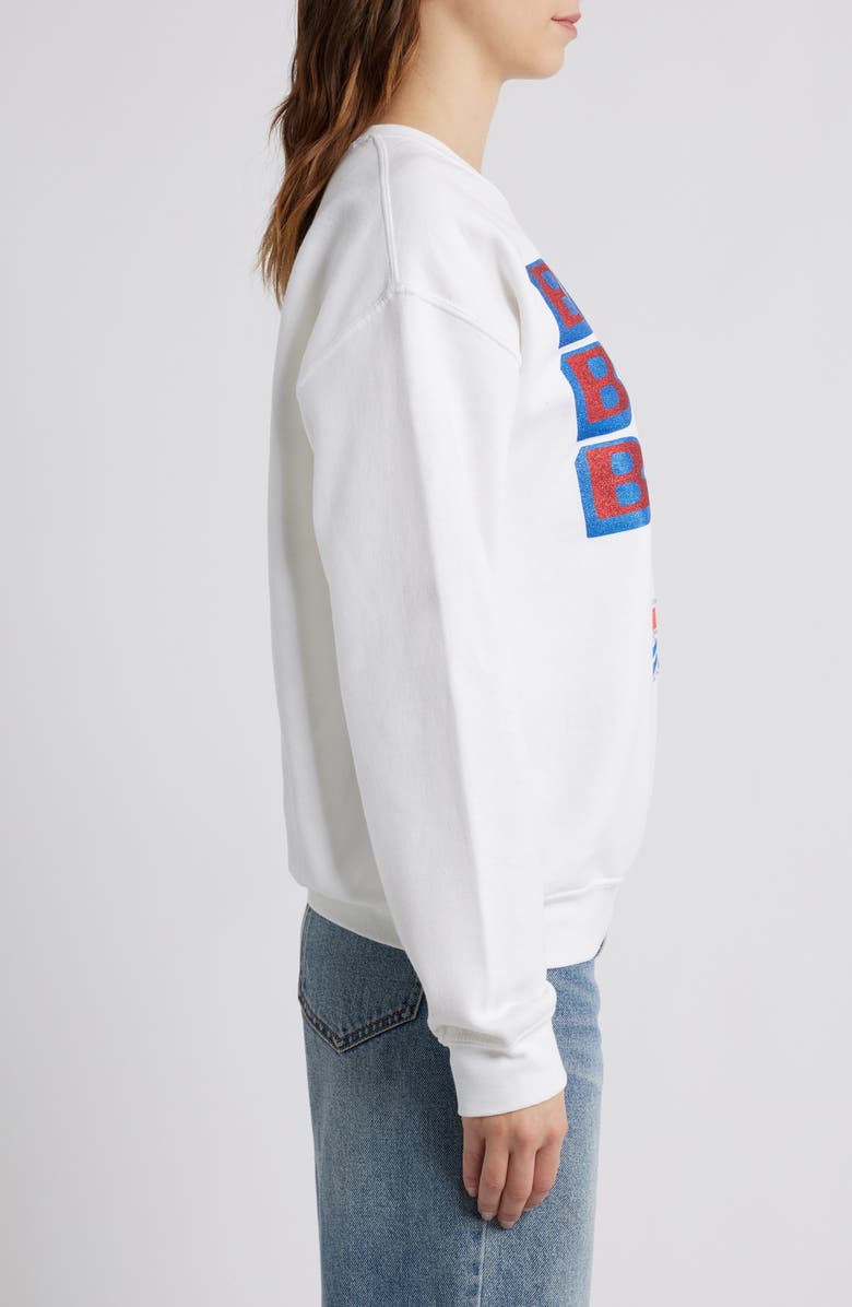 Junk Food Bills Repeat Bling Cotton Blend Graphic Sweatshirt, Alternate, color, White