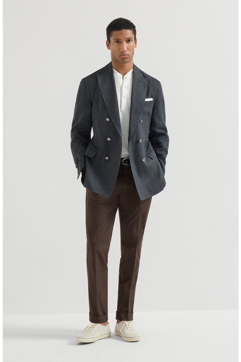 Italian fit trousers, Alternate, color, Brown