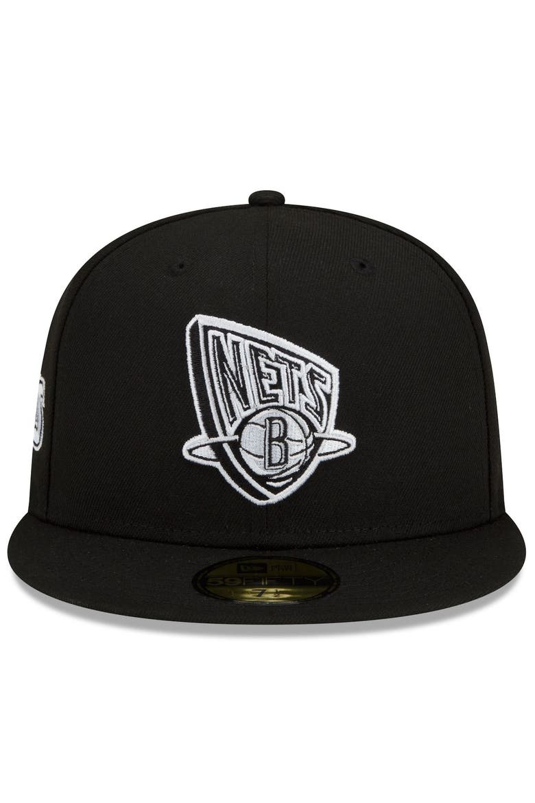 Men's New Era Black/White Brooklyn Nets 2021/22 City Edition Alternate 59FIFTY Fitted Hat, Alternate, color, Black