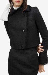 McQueen Wool Blend Cropped Jacket