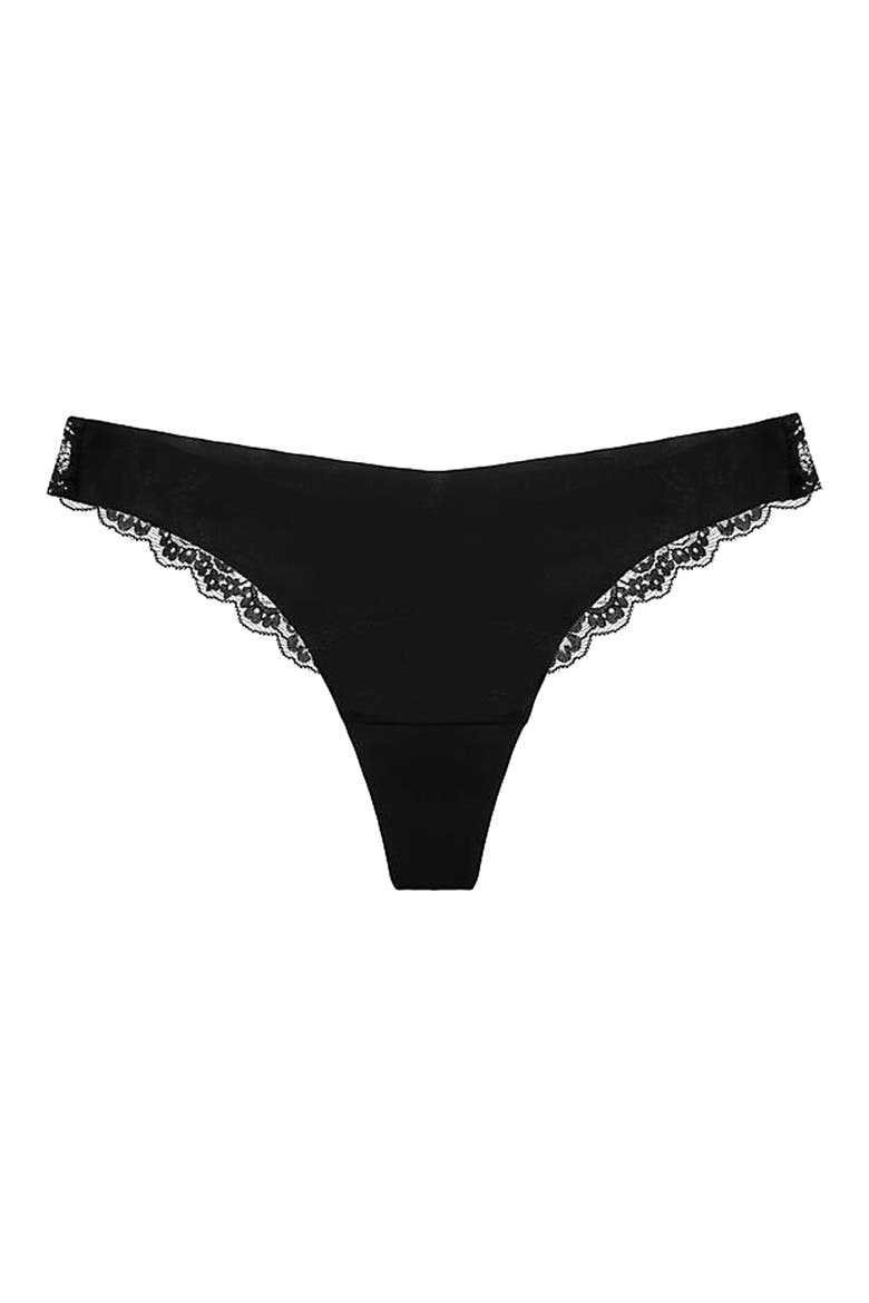 Estelle Lace Thong, Alternate, color, BLACK