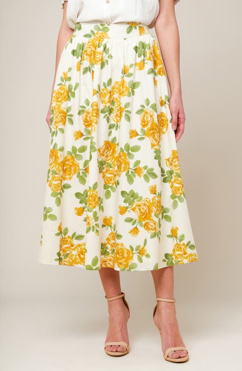 Floral Midi Skirt