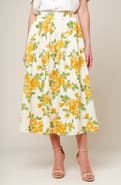 FLYING TOMATO Floral Midi Skirt