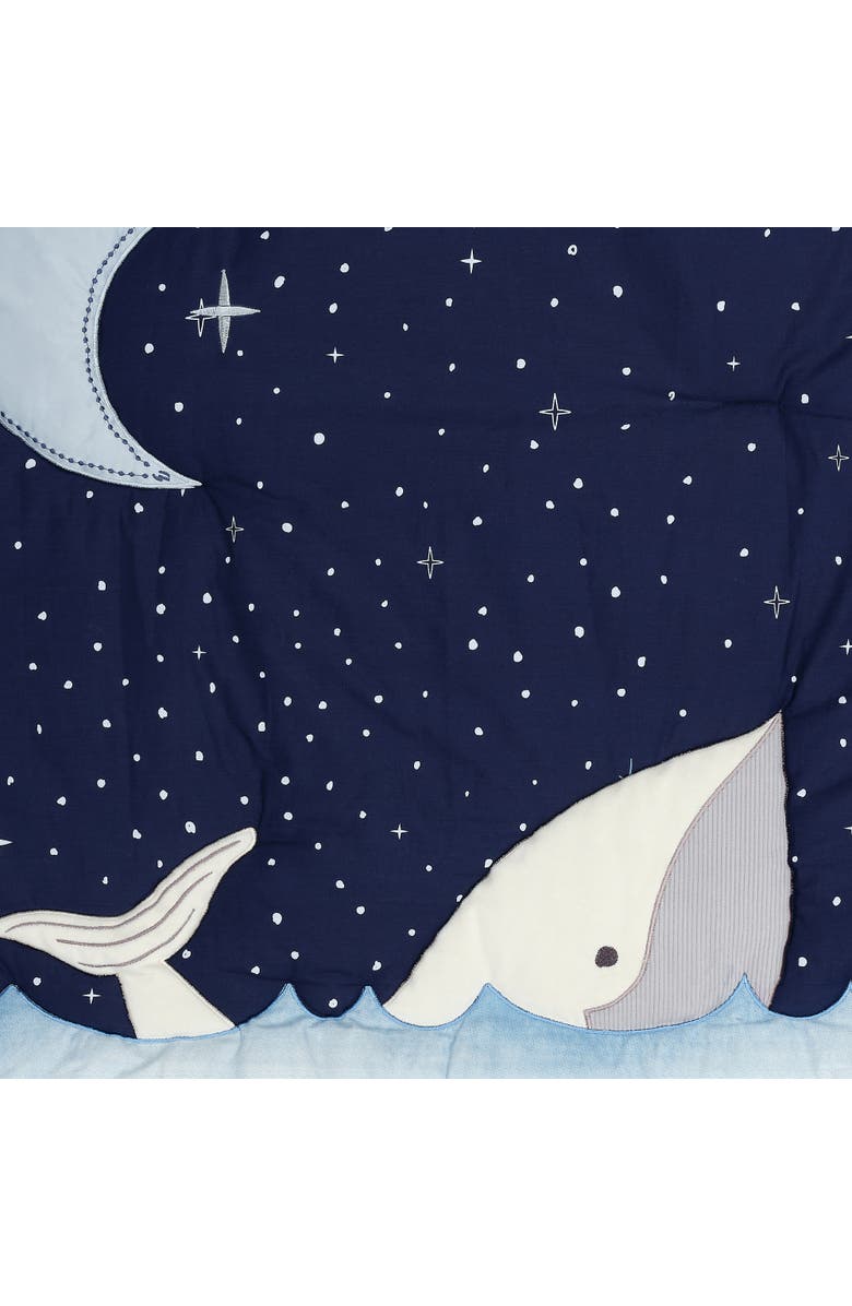 Lambs & Ivy Bubbles & Squirt 3-Piece Whale/Ocean Aquatic Baby Crib Bedding Set, Alternate, color, Blue