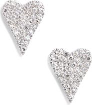 Meira T Elongated Diamond Heart Stud Earrings