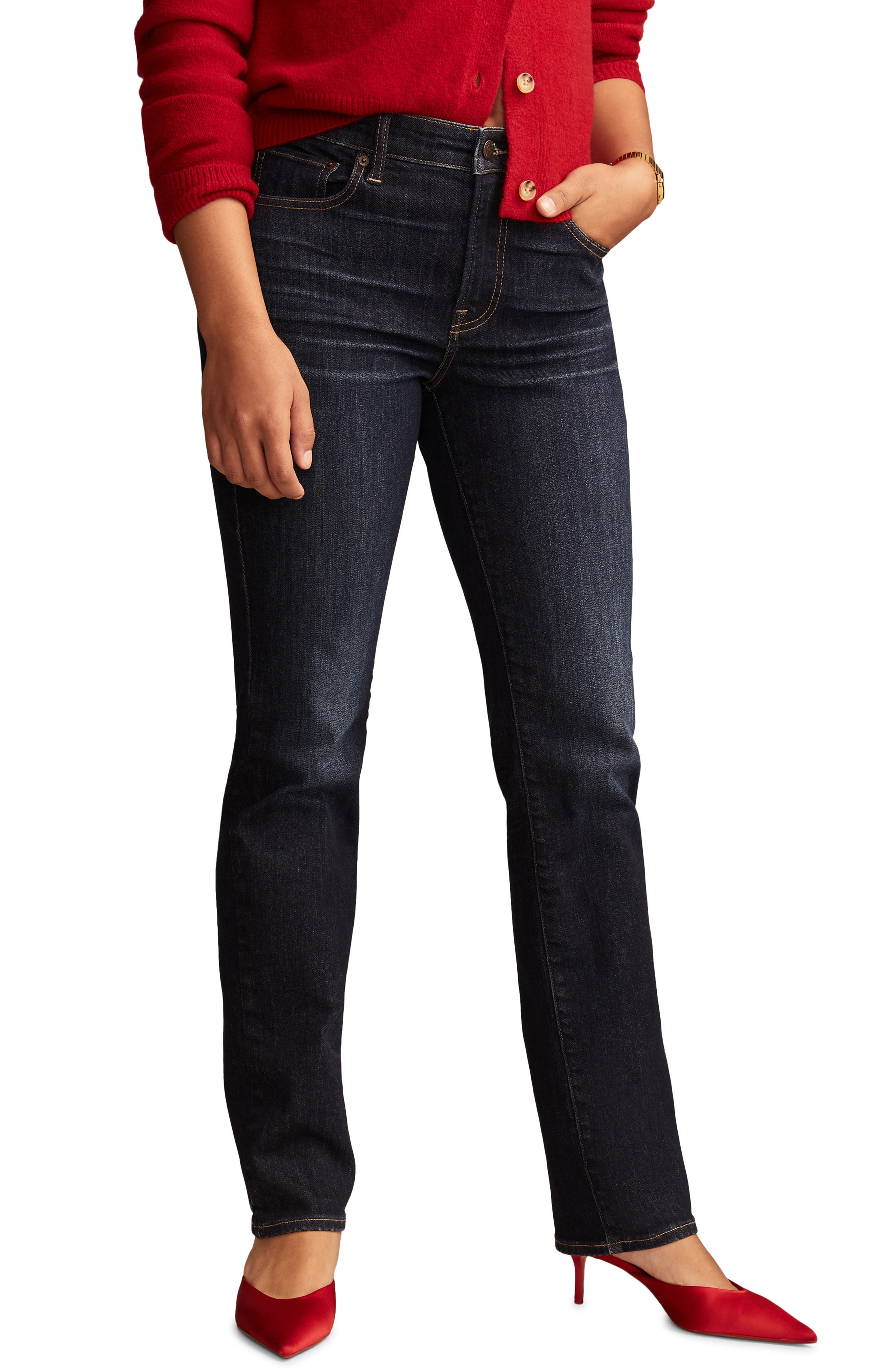 Lucky Brand Curvy High Waist Straight Leg Jeans