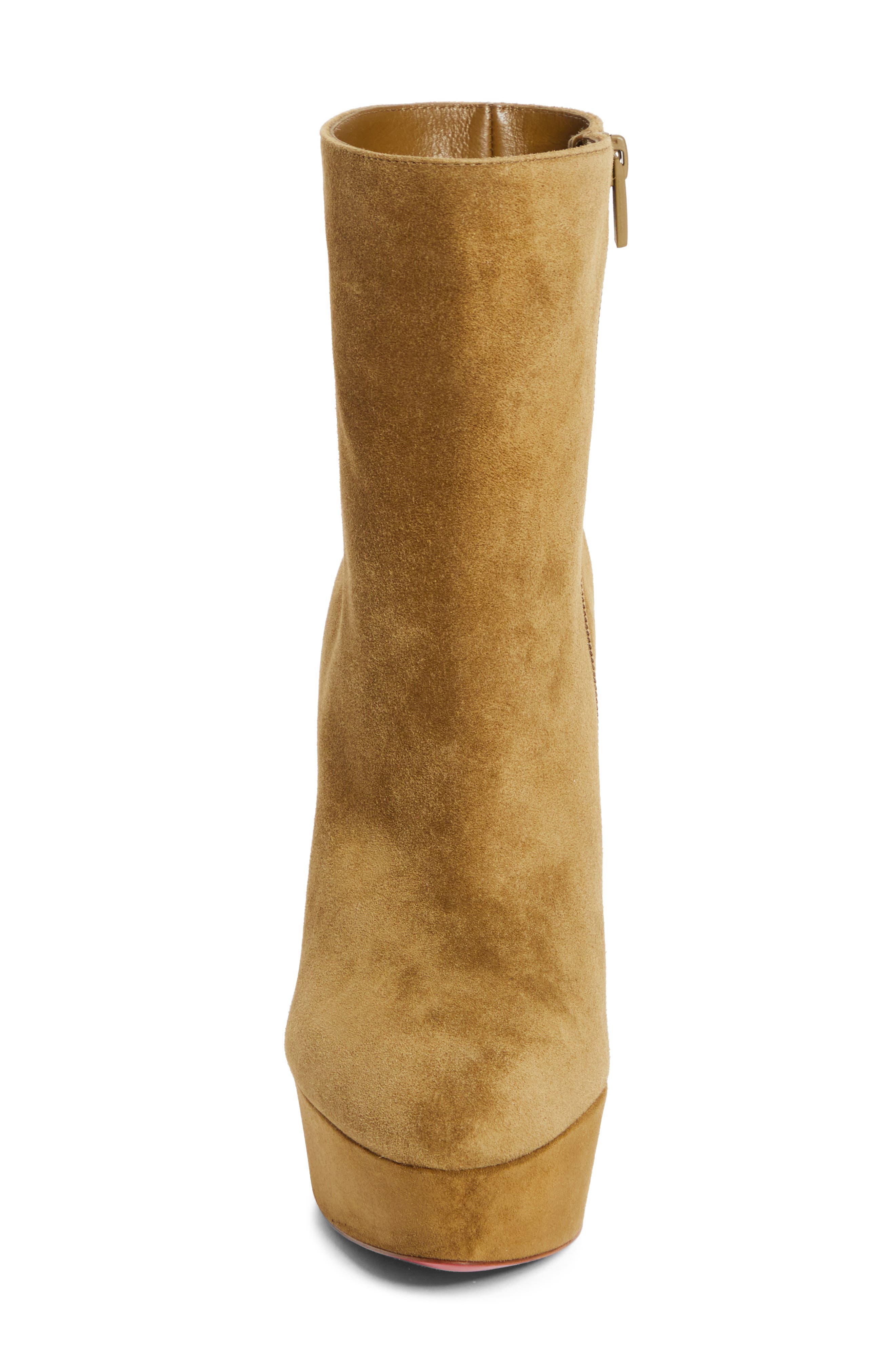 Christian Louboutin Loo Platform Bootie, Alternate, color, Bronzo