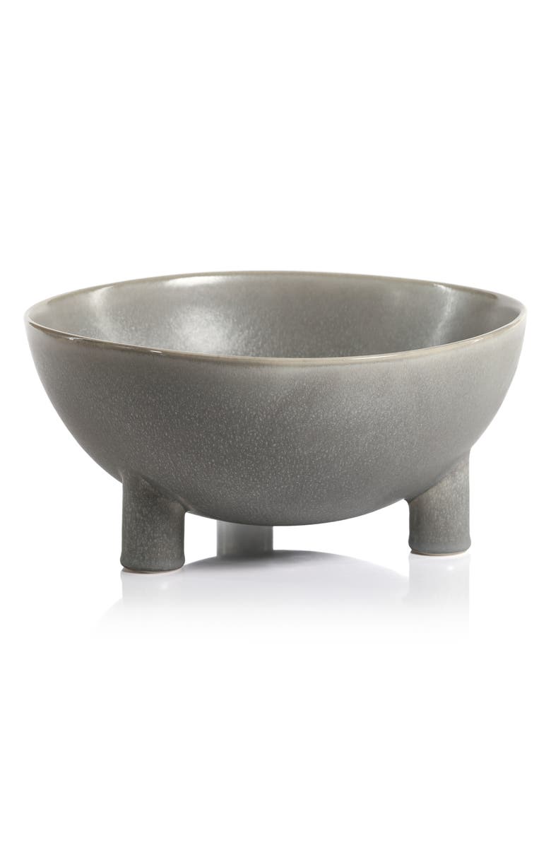 Zodax Orme Glazed Ceramic Decorative Bowl, Main, color, Gray