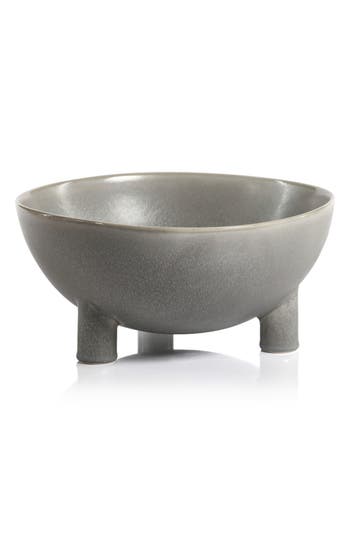 Zodax Orme Glazed Ceramic Decorative Bowl In Gray