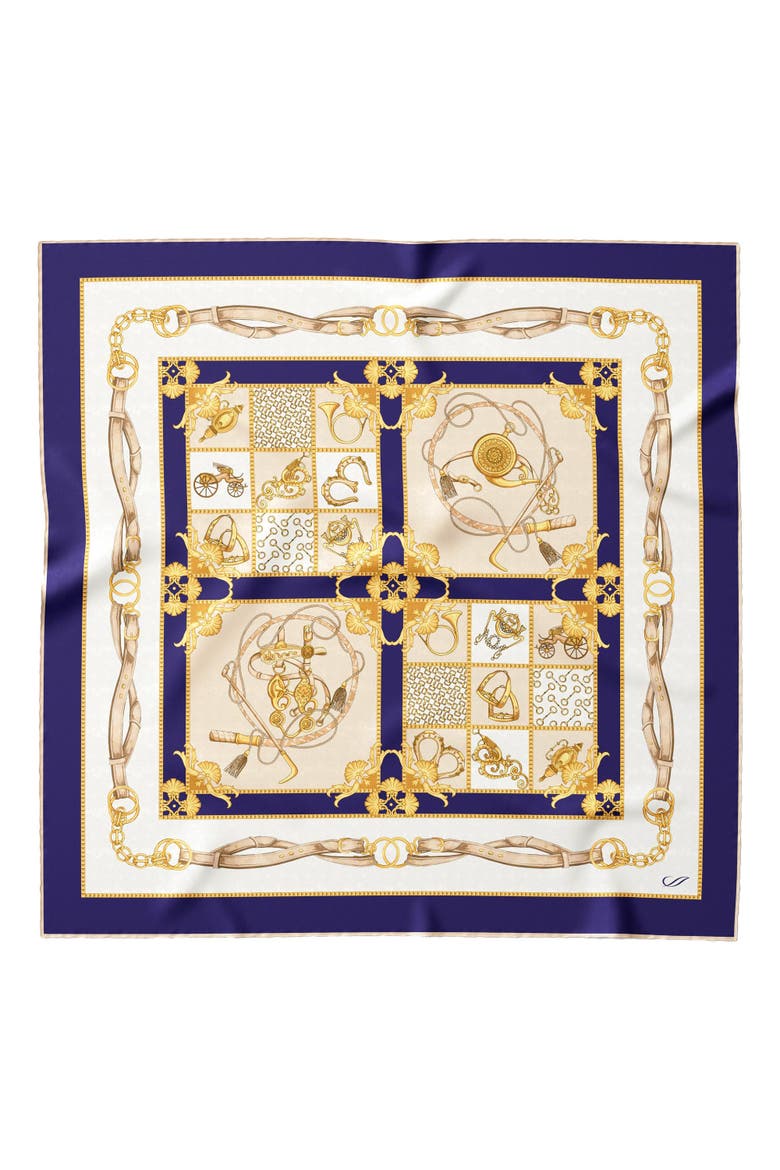 Vittoria - Hand Rolled Silk Foulard for Women, Alternate, color, Blue