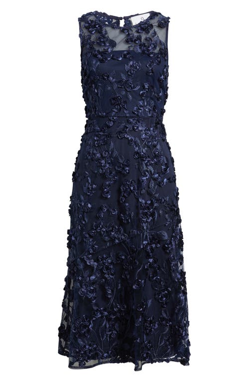 Sam Edelman Floral Appliqué Cocktail Dress In Blue