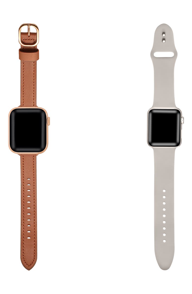 The Posh Tech Assorted 2-Pack Apple Watch<sup>®</sup> Watchbands, Alternate, color, Brown / Starburst