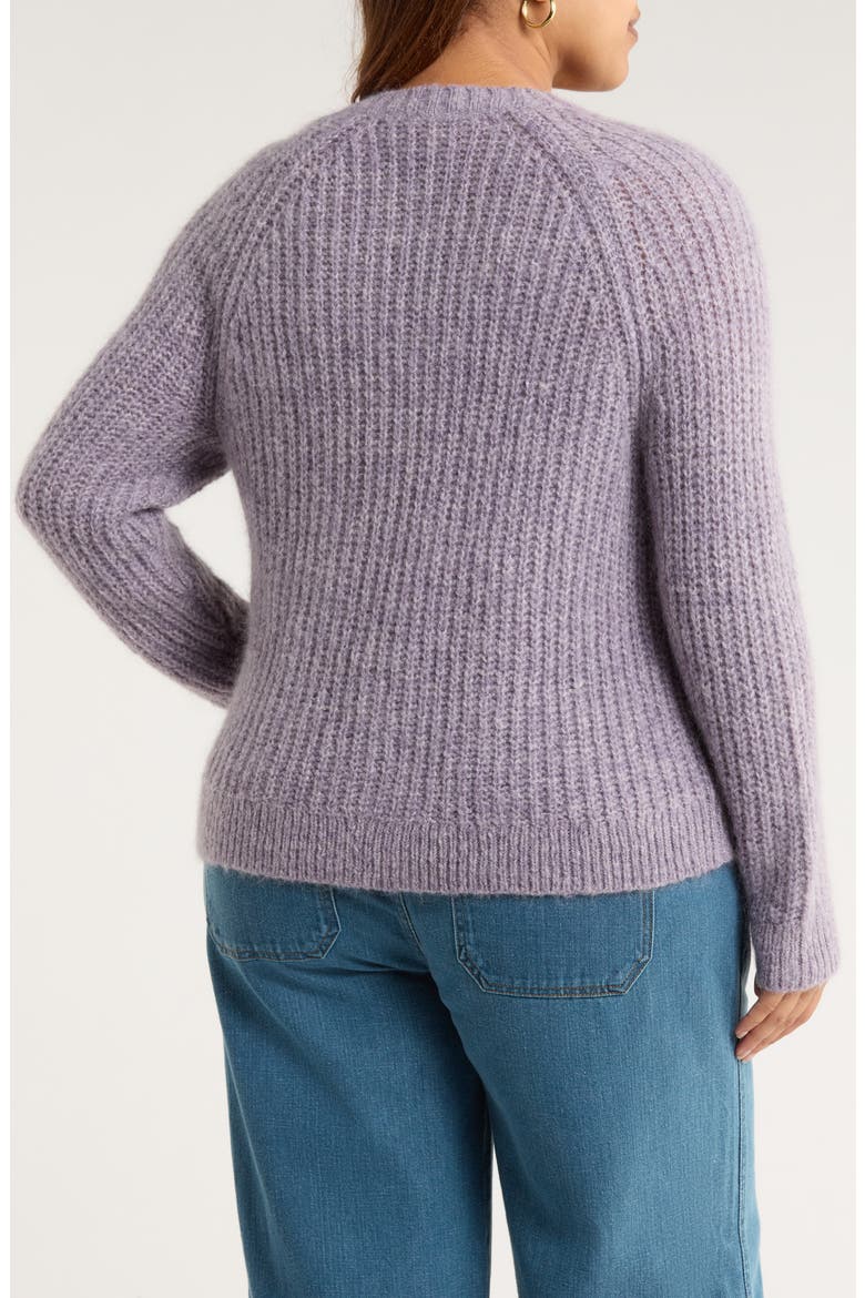 Sand Thistle Wool & Mohair Blend Cardigan, Alternate, color, CLEMATIS