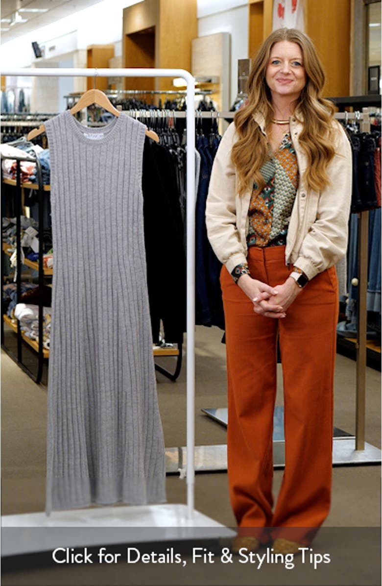 Kellie Sleeveless Rib Midi Sweater Dress, sales video thumbnail