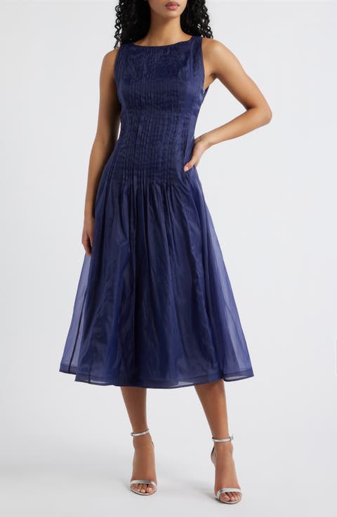Dani Organza Tie Back Midi Dress