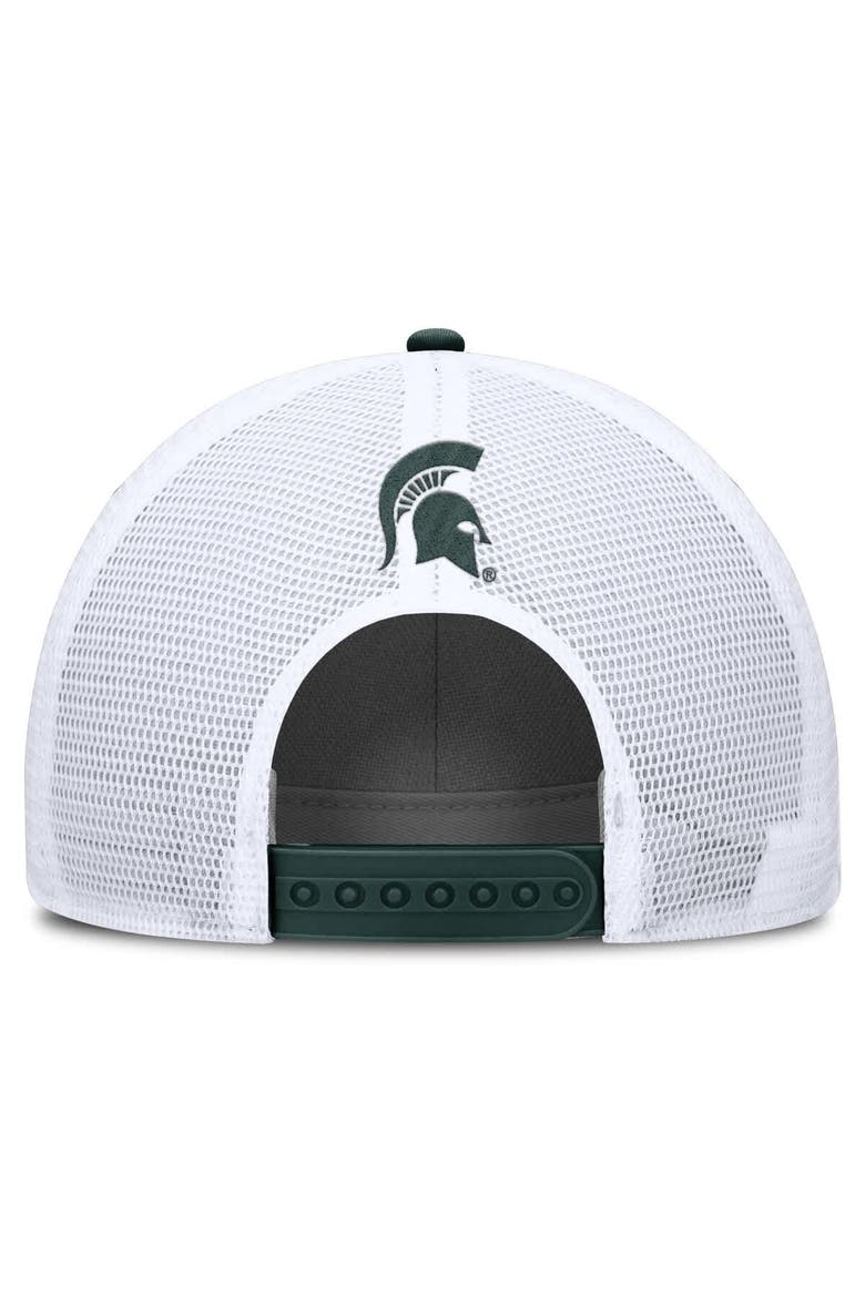 Men's Nike Green/White Michigan State Spartans 2025 On-Field Rise Patch Trucker Adjustable Hat, Alternate, color, Green