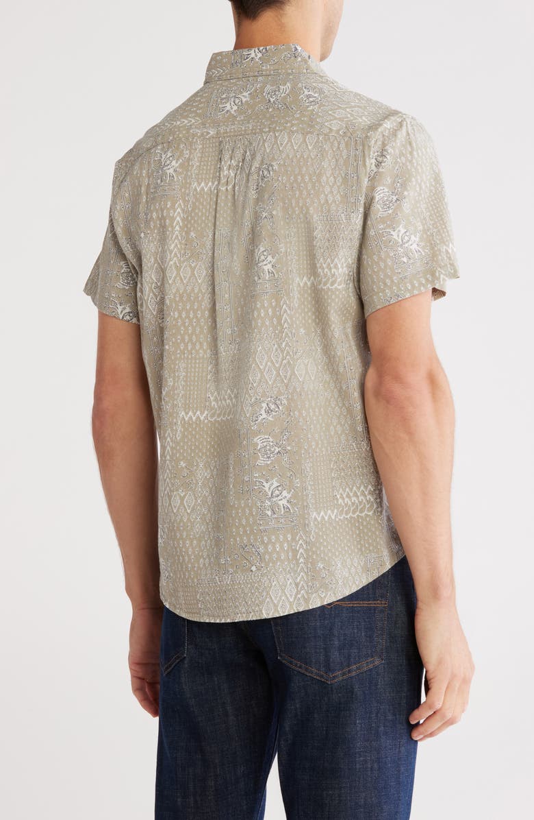 Lucky Brand San Gabriel Short Sleeve Button-Up Shirt, Alternate, color, Grey Paisley