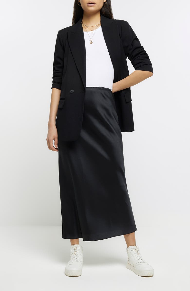 River Island Bias Cut Satin Maxi Skirt, Alternate, color,