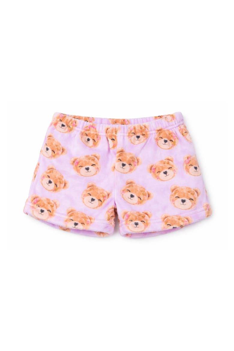 Plush Lavender Teddy loungewear Shorts, Main, color, Lavender