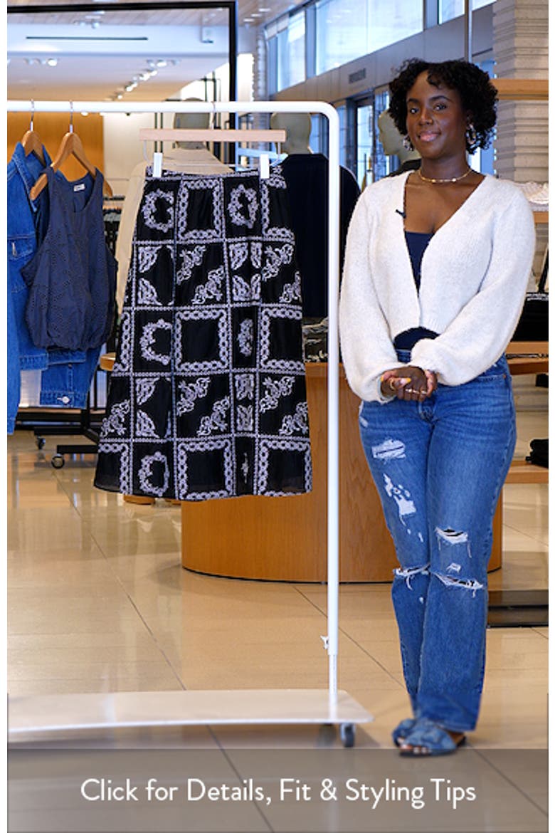 Mosaic Embroidery Midi Skirt video