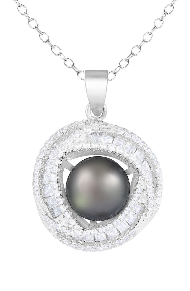 SPLENDID PEARLS Round Tahitian Pearl Pendant Necklace, Main, color,