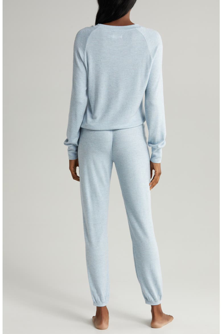 Gable Brushed Drawstring Pullover & Joggers Lounge Set, Alternate, color, BLUE MULTI HEATHER