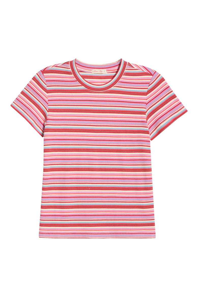 Lexi Stripe Rib T-Shirt, Alternate, color, PINK STRIPE