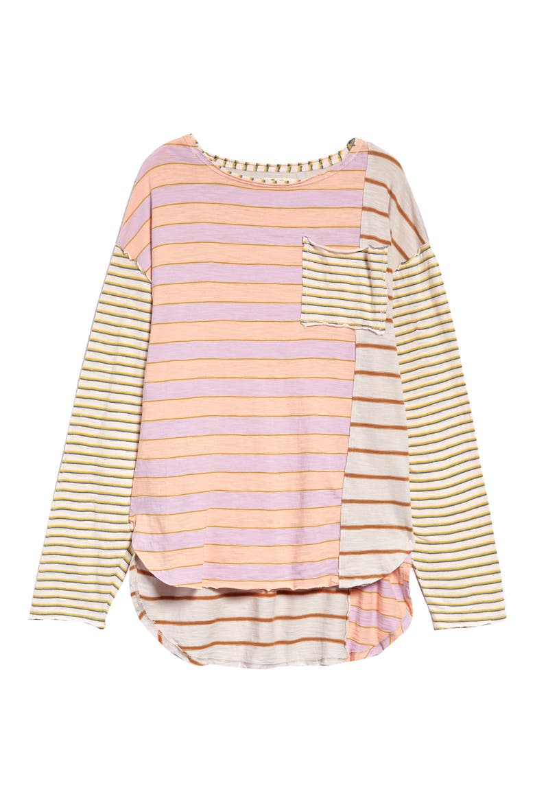 Stripey Prep T-Shirt, Alternate, color, PASTEL COMBO