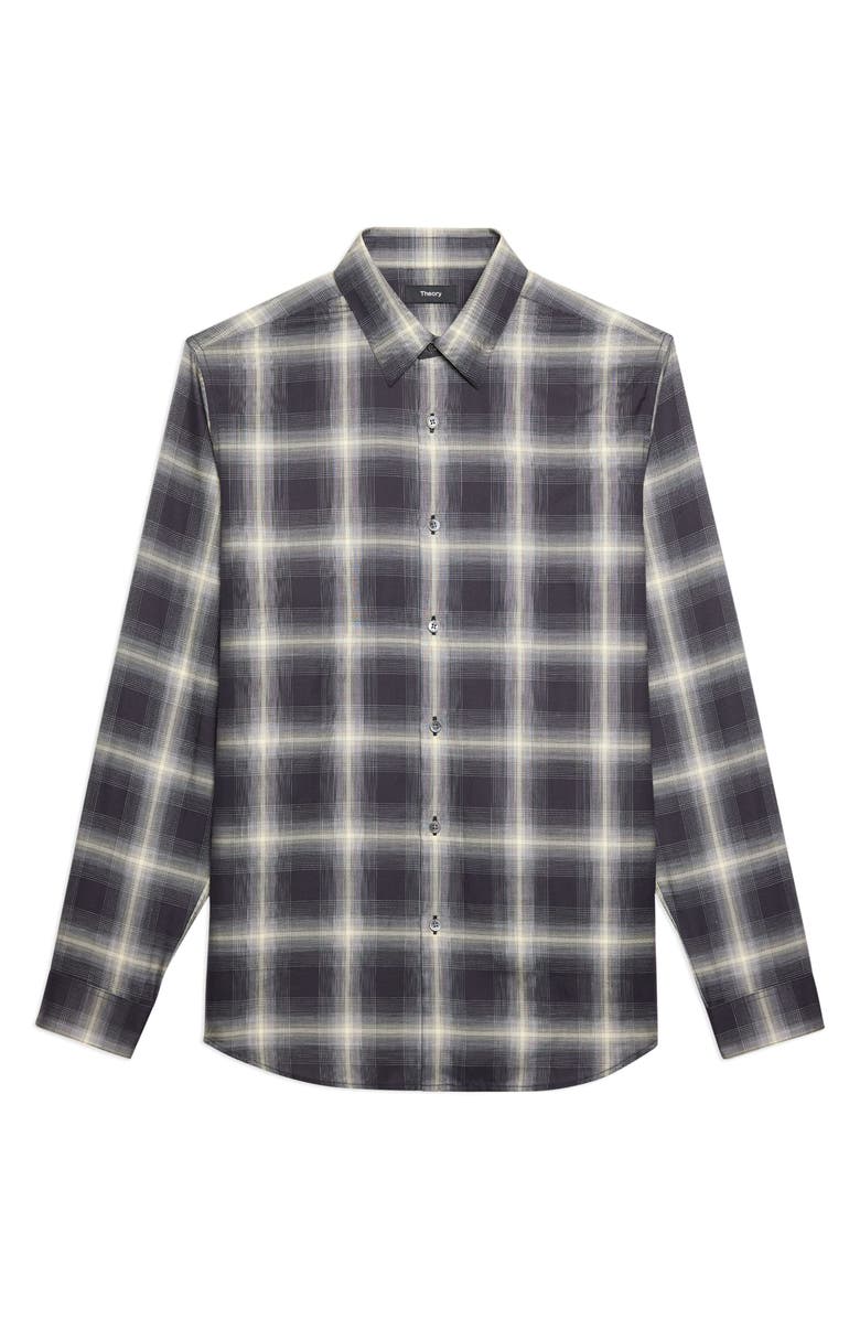 Theory Irving Shade Cotton Flannel Button-Up Shirt, Alternate, color, 