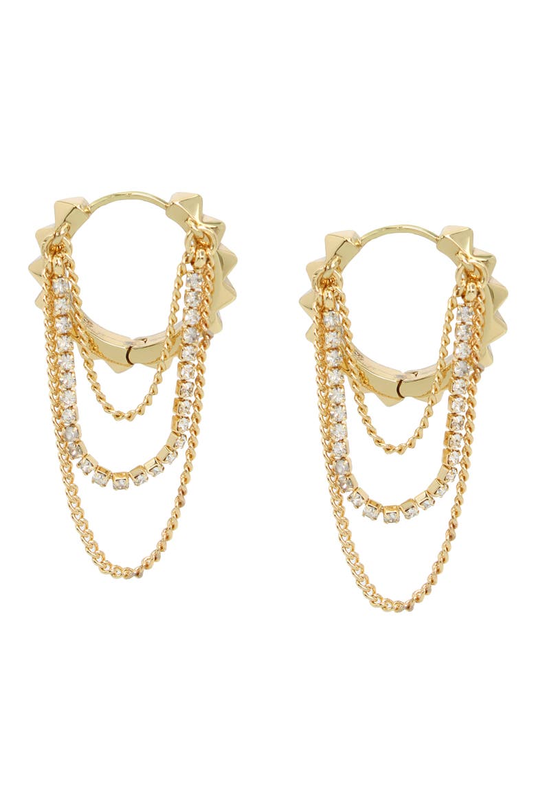 Multichain Hoop Earrings, Main, color, GOLD
