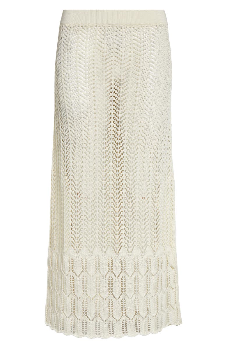 Jil Sander Cotton Crochet Midi Skirt, Main, color, Eggshell