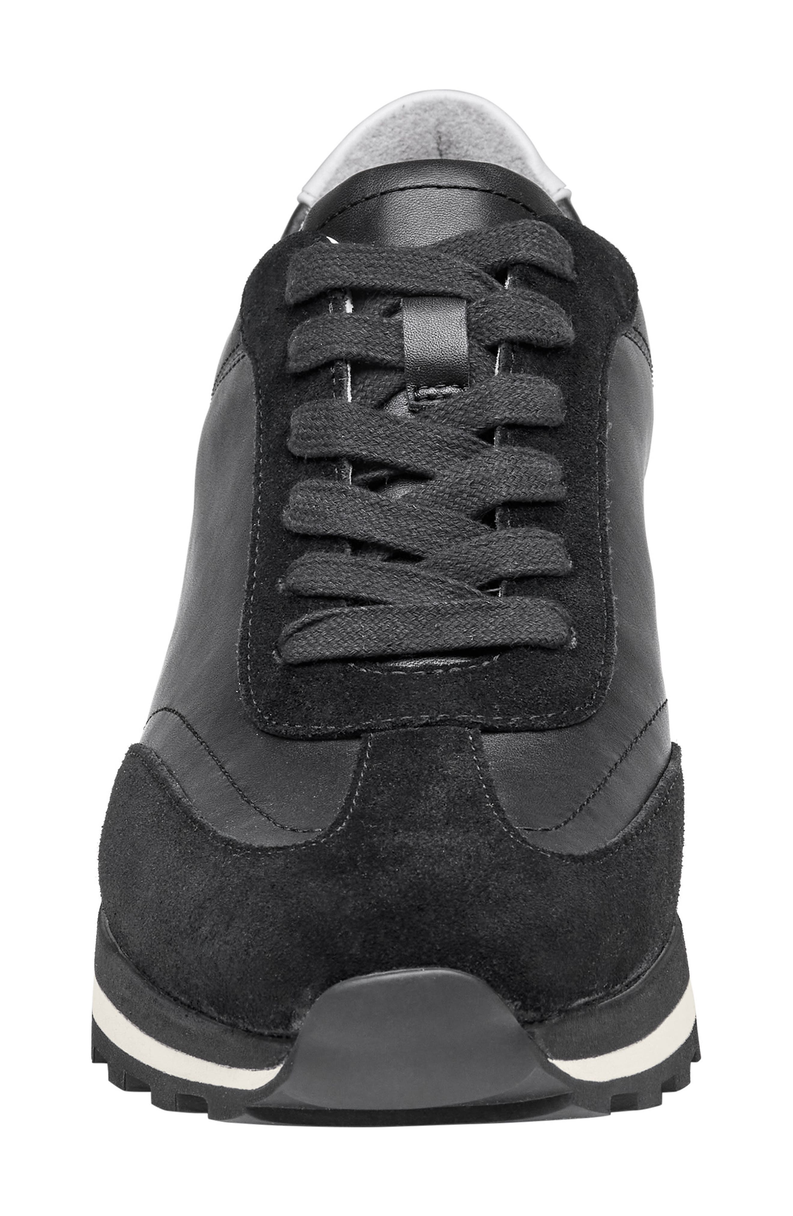 Piper T-Toe Sneaker, Alternate, color, BLACK NAPPA LEATHER/SUEDE