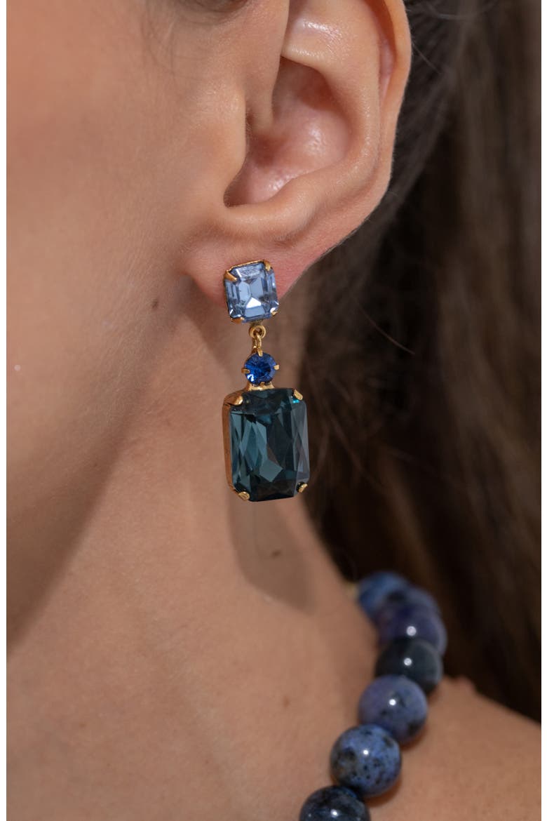 Justine Crystal Drop Earrings, Alternate, color, SAPPHIRE