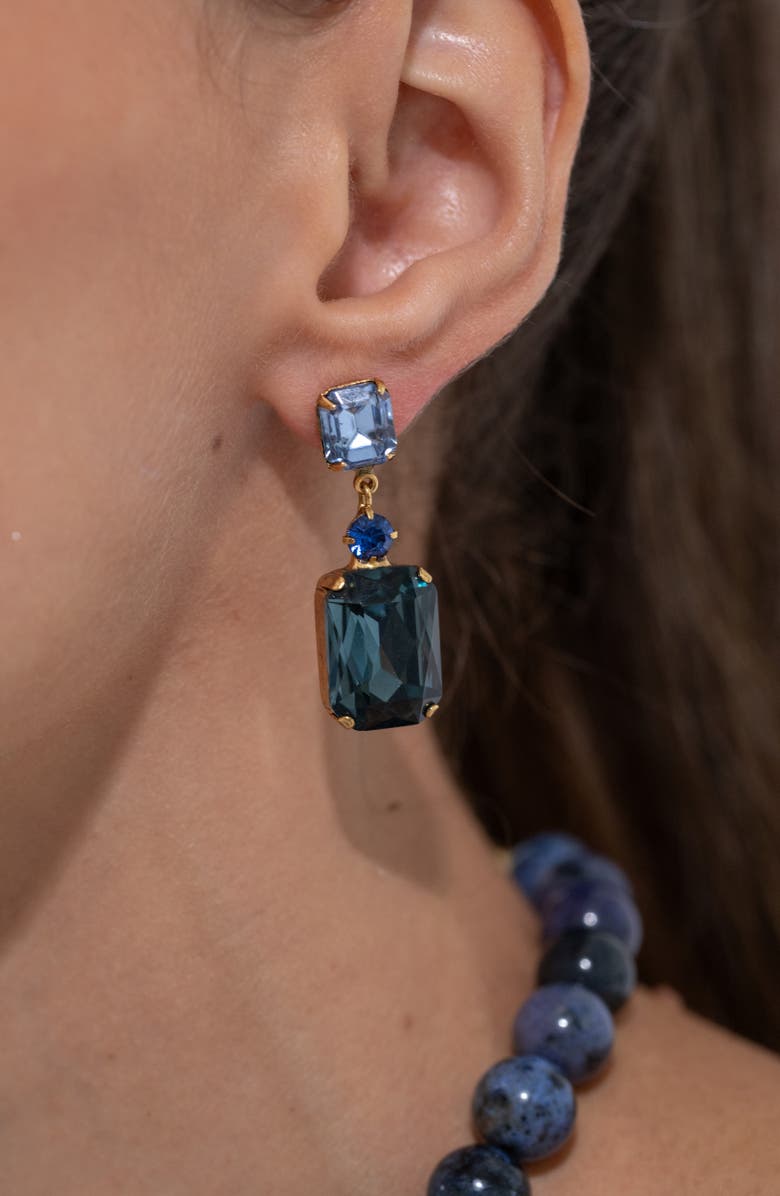 Jennifer Behr Justine Crystal Drop Earrings, Alternate, color, Sapphire