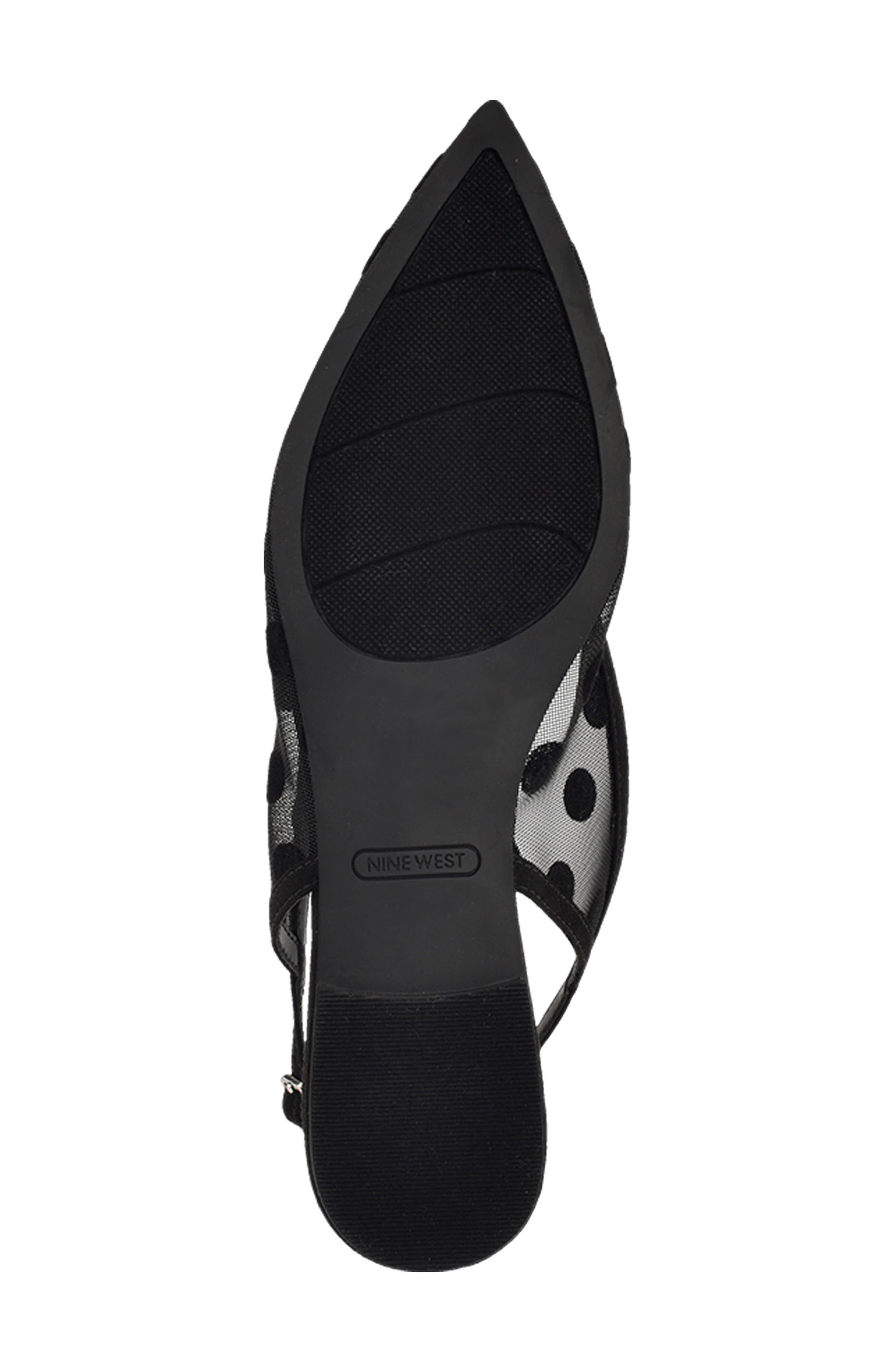 Nine West Brin Mesh Slingback Flat, Alternate, color, Black Dots Mesh