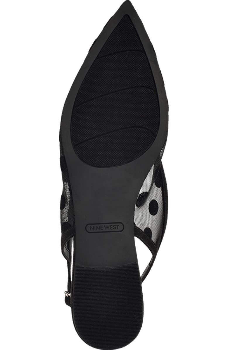 Nine West Brin Mesh Slingback Flat, Alternate, color, Black Dots Mesh