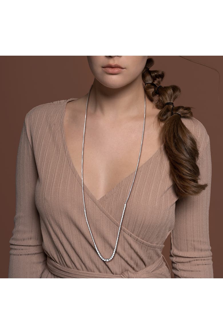 Lab-Grown Diamond Graduated Necklace 14k, Alternate, color, White Gold