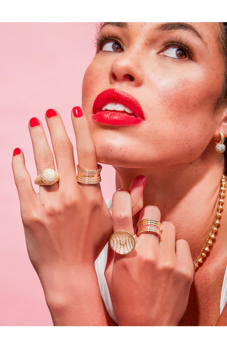 Campbell + Charlotte Revel Dimensional Pave Cigar Band, Alternate, color, Diamond- Gold