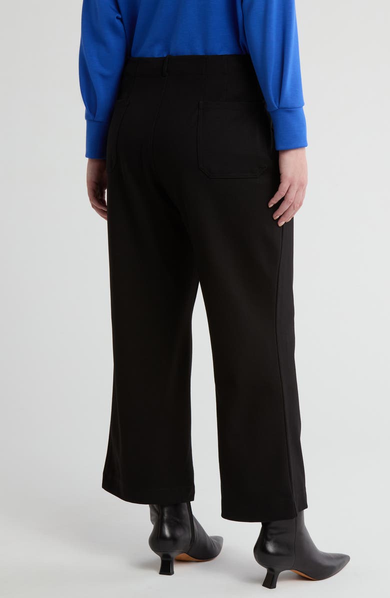 T Tahari Wide Leg Woven Pants, Alternate, color, Black