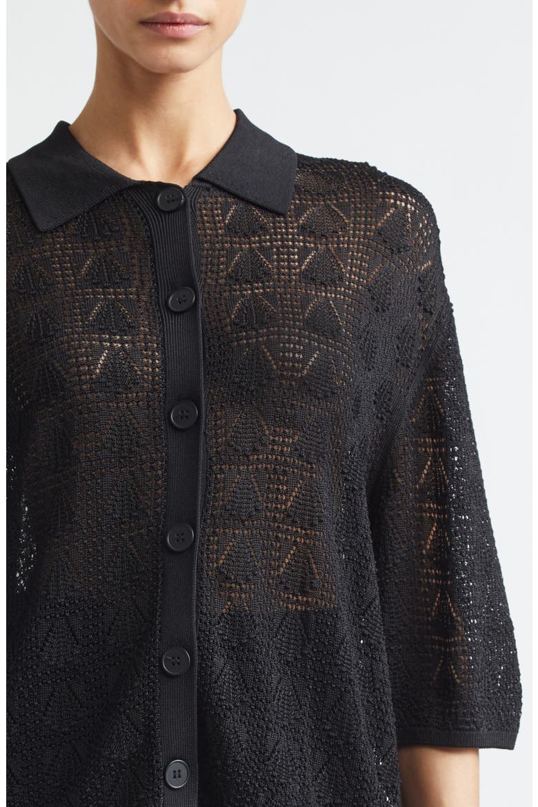 Siani 3D Shell Knit Cardigan, Alternate, color, BLACK