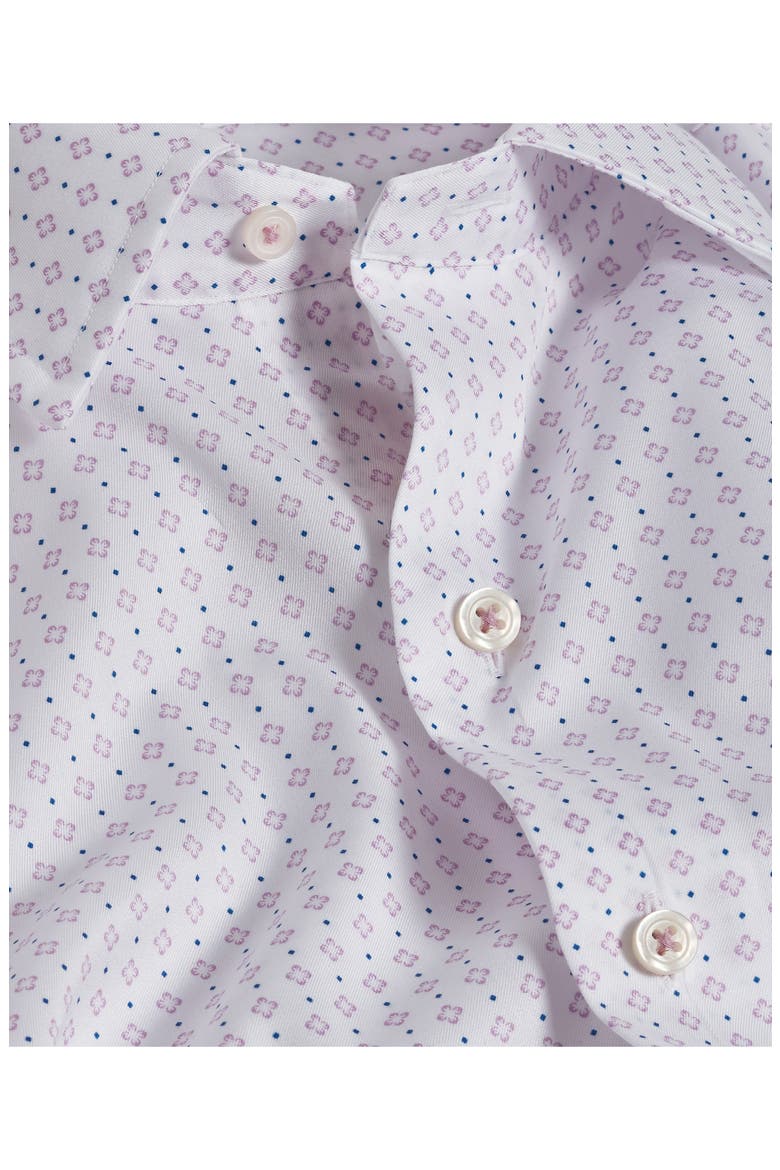 Cotton Short Sleeve Sport Shirt, Alternate, color, WHITE/BERRY