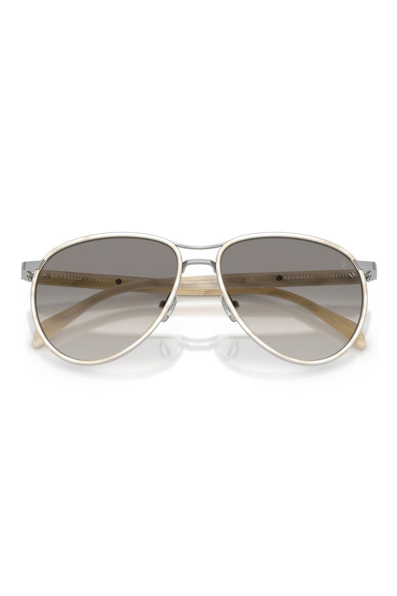 Apheleion 57mm Gradient Pilot Sunglasses, Alternate, color, SILVER