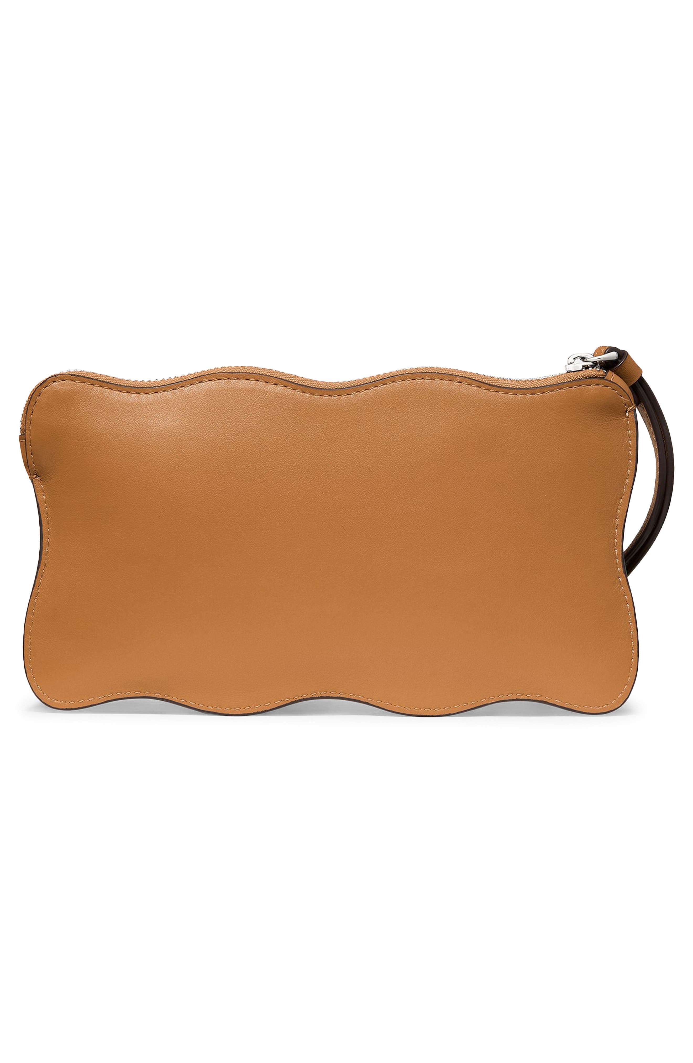zippy leather wristlet, Alternate, color, GARDEN SOIL