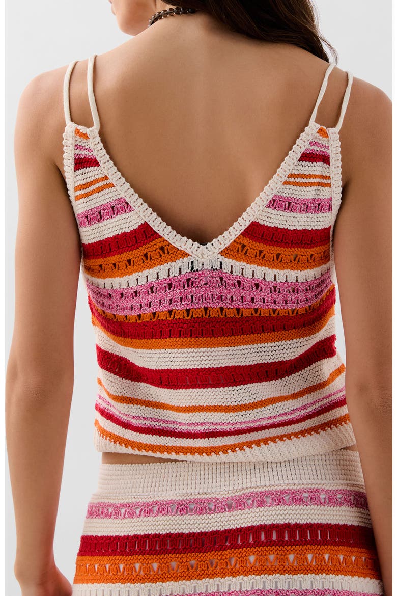 Crochet Summer Top, Alternate, color, Multi-red